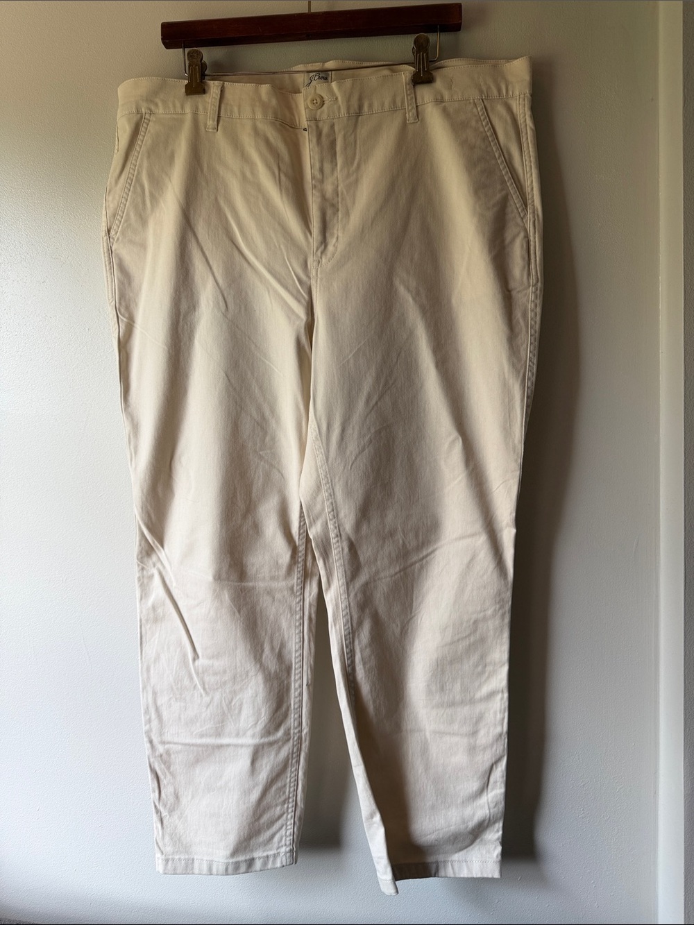 J. Crew Off-White Straight-Leg Chinos